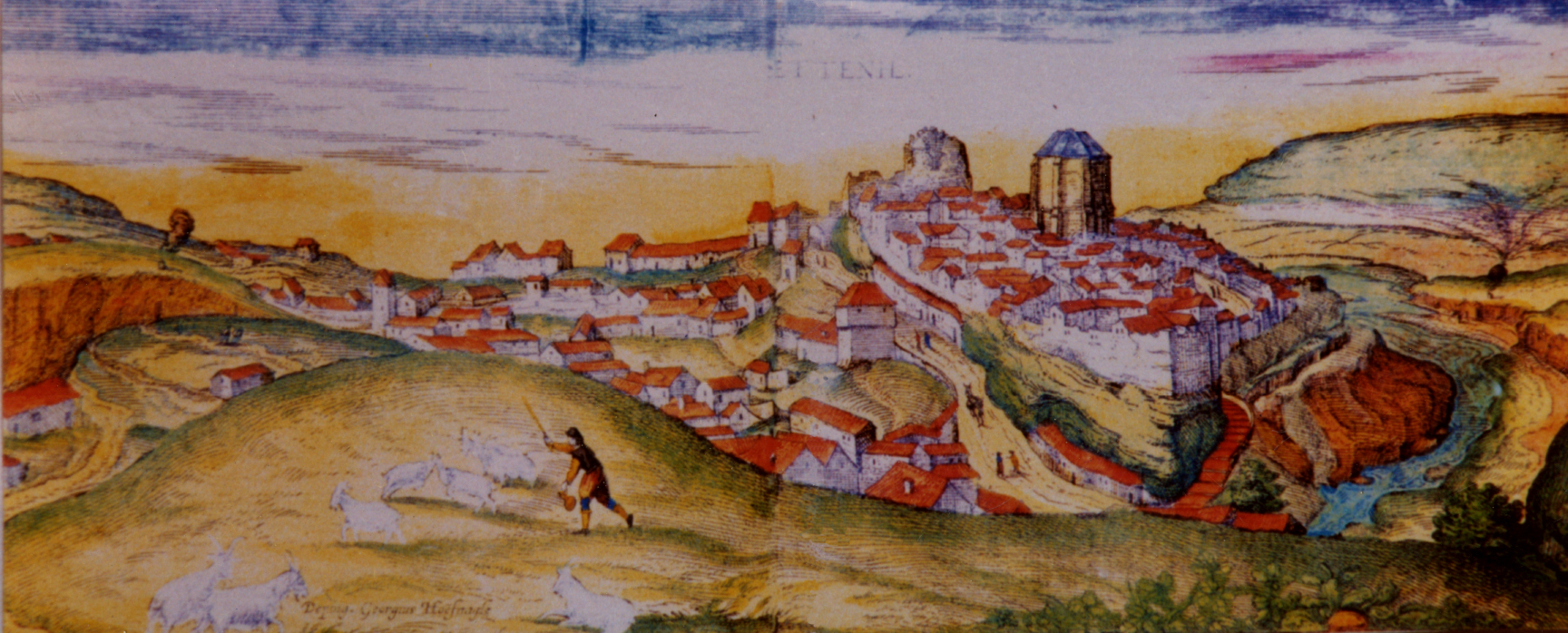 Imagen de Setenil en 1.564, realizada por el pintor flamenco Joris Hoefnagel y publicada en la obra 'Civitates Orbis Terrarum', que pretendía ser un atlas del mundo. 