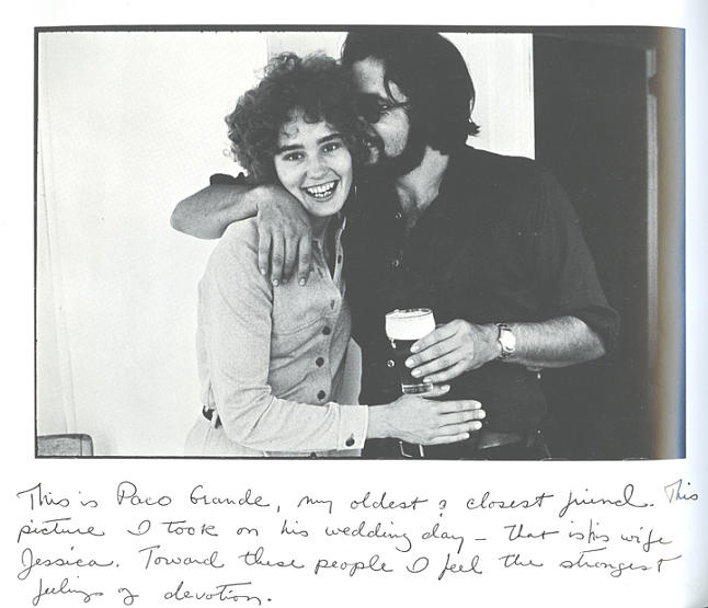 Jessica Lange con su primer marido, el profesor y fotógrafo Paco Grande, hijo del eminente científico Francisco Grande Covián, y vivió una temporada en España hasta su regreso en 1973 a Estados Unidos.