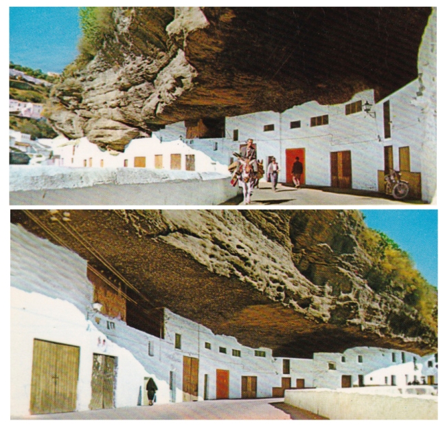 Detalles de las Cuevas del Sol en una postal de finales de los años '70.